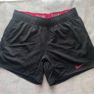 Nike Black and Pink Athletic Shorts Lightweight Moisture-Wicking